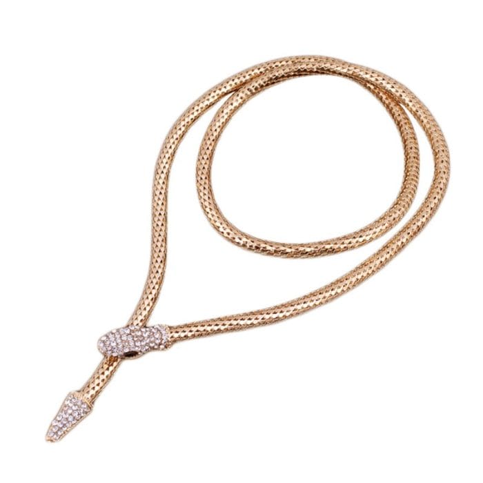 Tenande Jewelry Joias Steampunk Snake Head Necklaces For Women Hyperbole Gold Color Snake Chain Necklaces & Pendants Colar Mujer 6