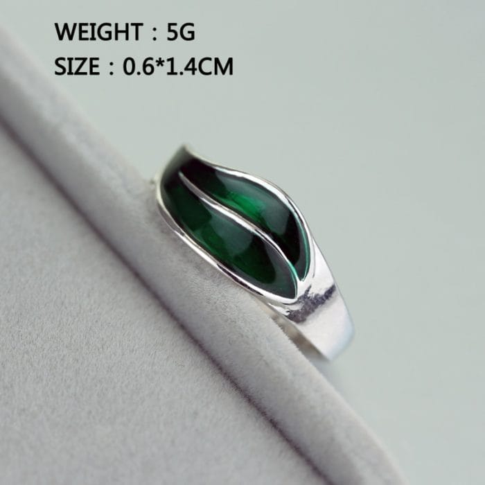 Punk Adjustabe Leaf Ring Cute Legolas Aragon Green Enamel Elven Leaf Rings For Women And Men Fashion Jewelry Accessories Anel 2