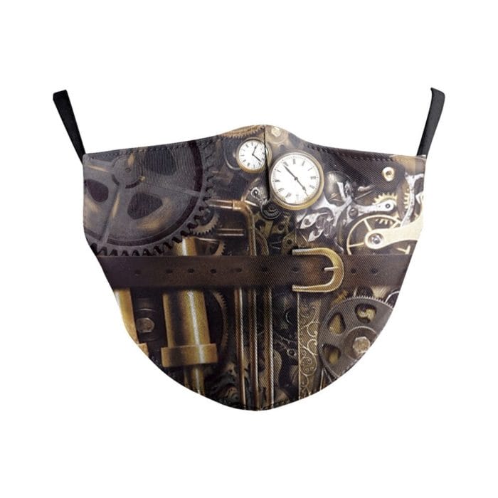 NADANBAO Fashion Face Cover Mask Steampunk Print Masks Adult Washable Fabric Mask For Mouth Reusable Pluggable Classic Design 2