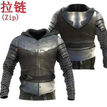 Knight Medieval Armor 3D printed Hoodie Knights Templar Harajuku Fashion Hooded Sweatshirt Unisex Casual Jacket Cosplay hoodies 3