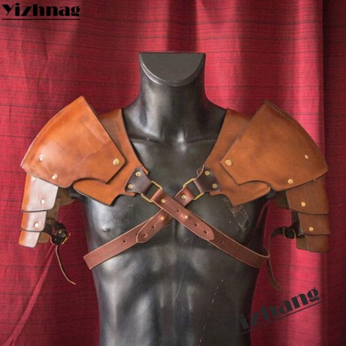 Yizhang Medieval Viking Warrior Gladiator Samurai Battle Knight Pauldrons Shoulder Armor Renaissance Vintage Party props Cosplay 2
