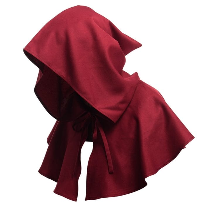 Men Medieval Costume Renaissance Hood Polyester Capelet Larp Mantle Hat 5