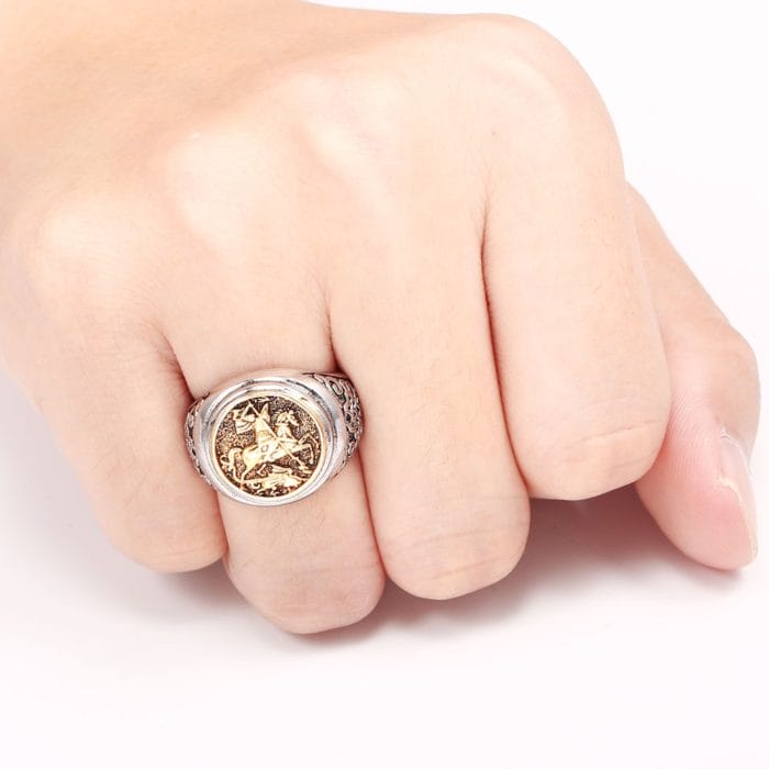 2020 Hot Punk Cool Male Finger Ring Two-color Gold Metal Roman Soldier Malone Ring Fashion Jewelry Vintage Knight Rings Ancient 3