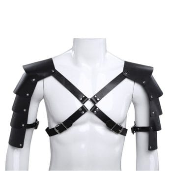 Men Medieval Costume Armors Cosplay Accessory Vintage Gothic Warrior  Shoulder PU Leather Harness Body Chest Harness Belt 1