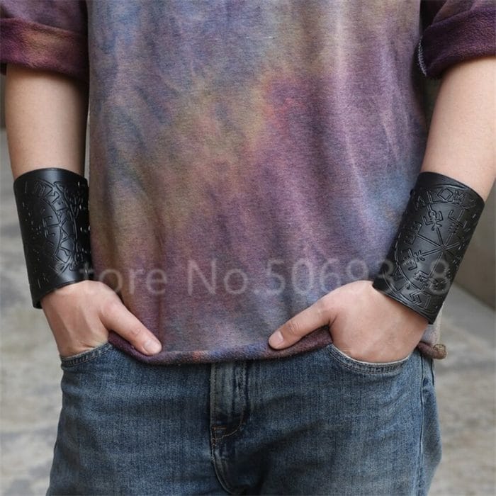 1 Pc Cosplay Props Faux Leather Bracer Viking Costume Lace Up Arm Armor Cuff Cross String Steampunk Medieval Gauntlet Wristband 2