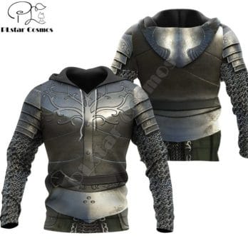 Knight Medieval Armor 3D printed Hoodie Knights Templar Harajuku Fashion Hooded Sweatshirt Unisex Casual Jacket Cosplay hoodies 1