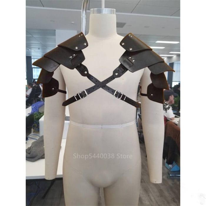 Warrior Knight Armors Men Medieval Multichip Shoulder PU Leather Harness Vintage Arm Viking Pirate Cosplay Costume Halloween 5