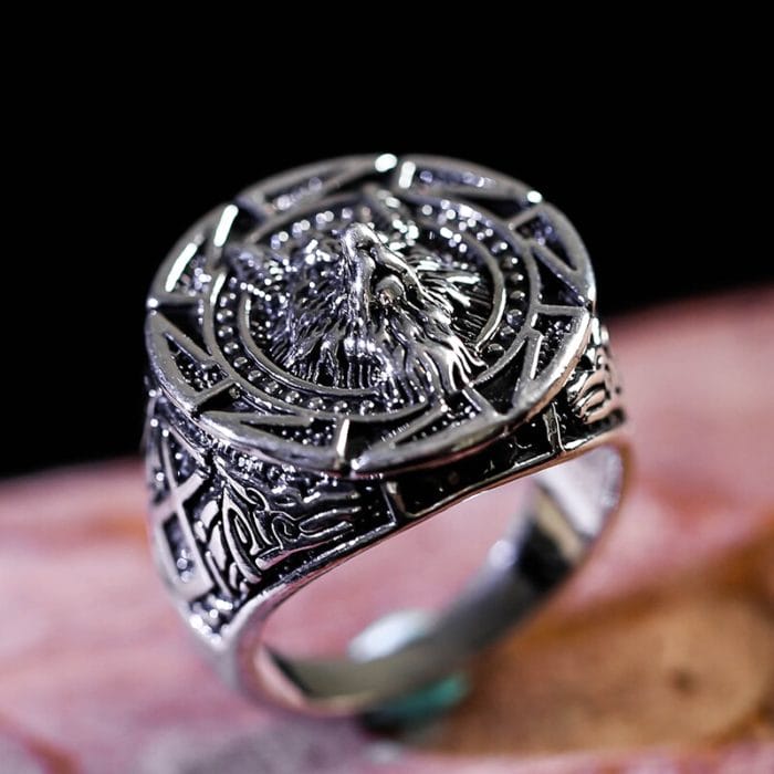 Vintage Silver Plated Relief Wolf Head Ring For Mens Gothic Steampunk Party Anniversary Ring Hip Hop Jewelry Accessories Gift 3
