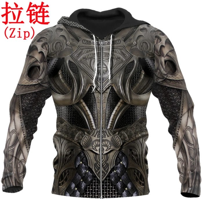 3D Printed Knight Medieval Armor Men hoodies Knights Templar Harajuku Fashion hooded Sweatshirt Unisex Casual jacket Hoodie QS22 6