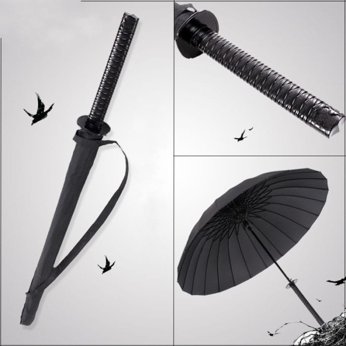 Creative Long Handle Large Windproof Samurai Sword Umbrella Japanese Sun Rain Straight Umbrella Automatic Open 16K 24K Parasol 2