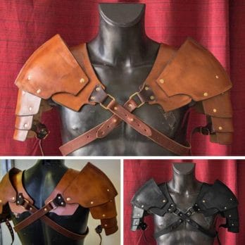 Medieval Steampunk Pauldrons Leather Rivet Viking Warrior Gladiator Samurai Knight Battle Shoulder Armor Costume Party Props Men 6