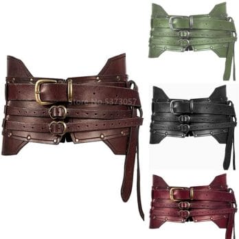 Middle Ages Vintage Wide Belt Men Knight Armors Medieval Viking Pirate Costume for Adult Cosplay Women Fancy Props Accessories 1