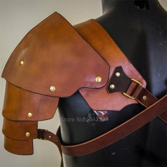 Men Medieval Costume Armors Cosplay Accessory Vintage Gothic Knight Warrior Shoulder PU Leather Harness Body Chest Harness Belt 5