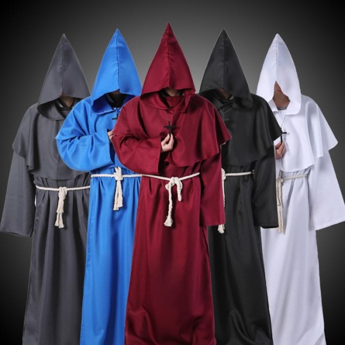 Wizard Costume Halloween Cosplay Medieval Monk Friar Robe Priest Costume Ancient Clothing Christian Suit 1