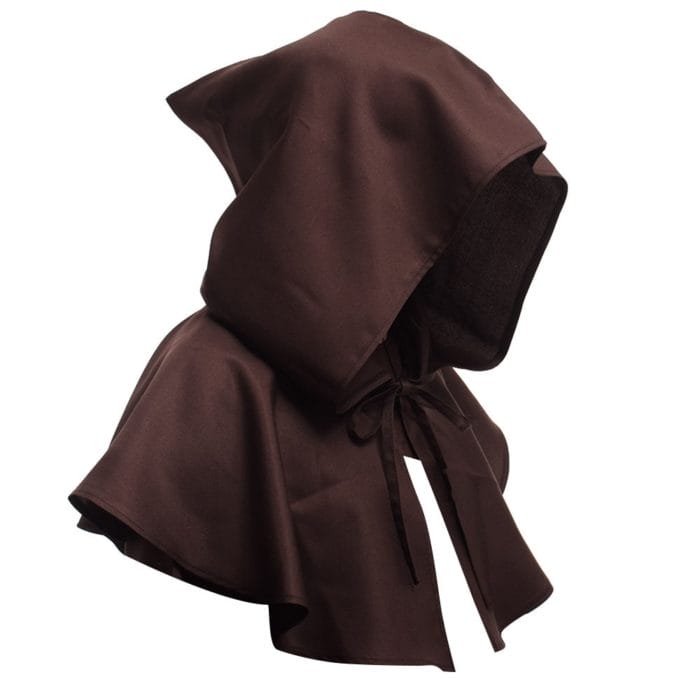 Men Medieval Costume Renaissance Hood Polyester Capelet Larp Mantle Hat 3