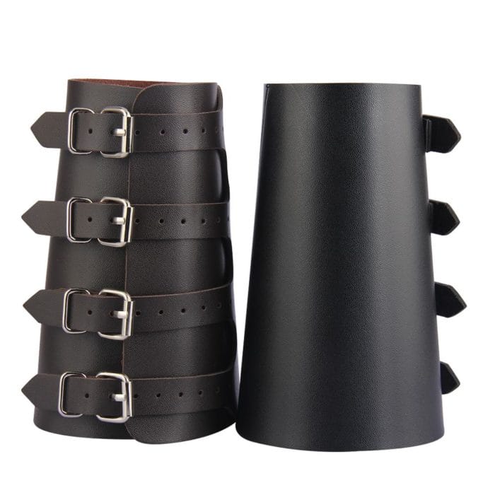 Pu Leather Arm Armor Unisex Gauntlet Wristband Wide Bracer Arm Protector Cuff String Steampunk Bangle Buckle Bracelet Cosplay 1