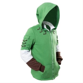 The Legend of Zelda Link Cosplay Hoodie Green Zip Up Hoodie Sweatshirt Cotton Long Sleeve Coat Cosplay Costume 4
