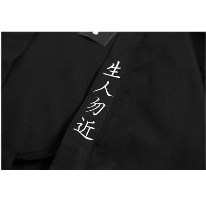 Japanese Traditional Kimono Cardigan Black Cotton Fashion Stage Haori Samurai Cosplay Costumes Chinese Style Coat Streetwear 6