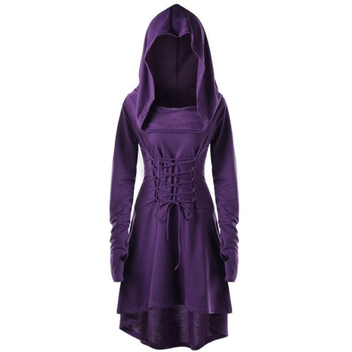 S-5XL Lady Hooded Dress Middle Ages Renaissance Halloween Hunter Archer Cosplay Costumes Vintage Medieval Bandage Party Vestido 4