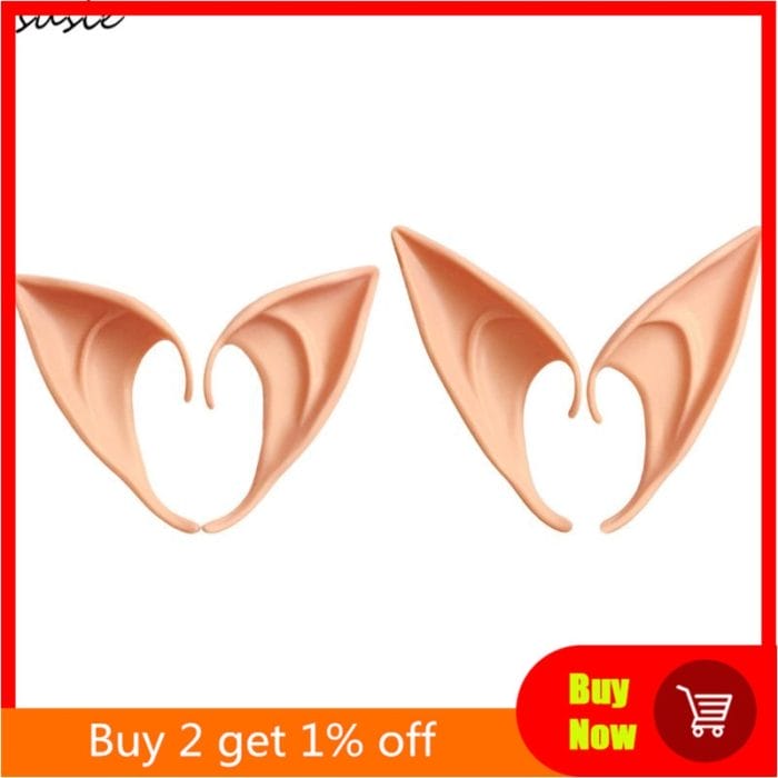 1 Pair Halloween Party Elven Elf Ears Pointed Anime Fairy Cospaly Costumes Vampire Soft Christmas Party Mask 1