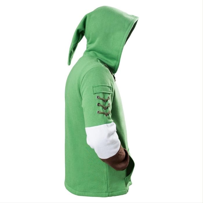 The Legend of Zelda Link Cosplay Hoodie Green Zip Up Hoodie Sweatshirt Cotton Long Sleeve Coat Cosplay Costume 5