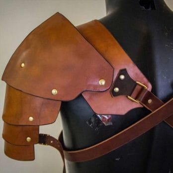 2 Types Steampunk Medieval Leather Pauldrons Vintage Spartacus Leather Armour Renaissance Gladiator Warrior Leather Shoulder 3