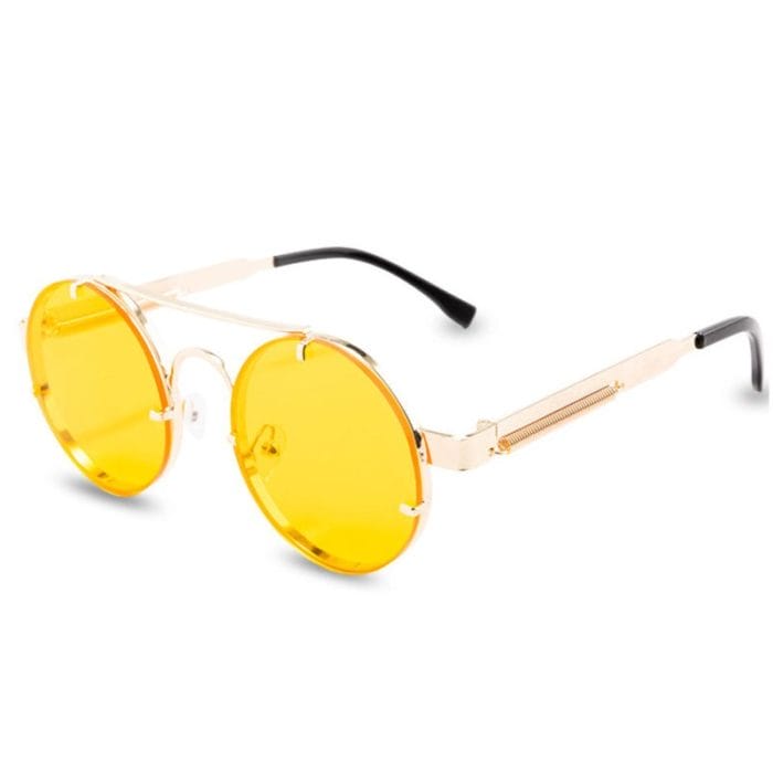 Round Steampunk Sunglasses Brand Design Men Women Metal Punk Sun glasses Vintage Sunglass UV400 Shades Eyewear Gafas de Sol 6