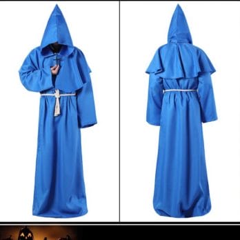 Wizard Costume Halloween Cosplay Medieval Monk Friar Robe Priest Costume Ancient Clothing Christian Suit 6