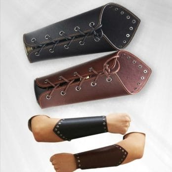 One Piece Men PU Leather Arm Warmers Lace-Up Gauntlet Wristband Bracer Protective Arm Armor Cuff Cross String Steampunk Cosplay 2
