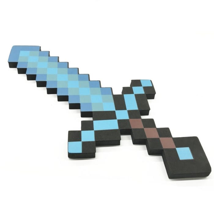1Pc Game Minecrafted Sword Toy Kids 45cm Soft EVA Foam Mosaic Blue Diamond Swords Toys For Children Boys Chirstmas Gifts 1