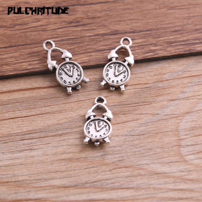 20PCS 9*18mm Two Color Vintage Metal Zinc Alloy Steampunk Clock Charms Fit Jewelry Pendant Charms Makings 5