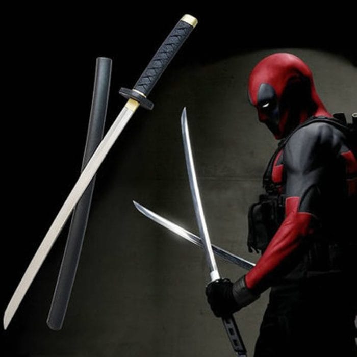 61cm Movie Deadpool Cosplay Equipment PU Foam Sword stage property Modle Toy Larp Party Costume Accessories 1
