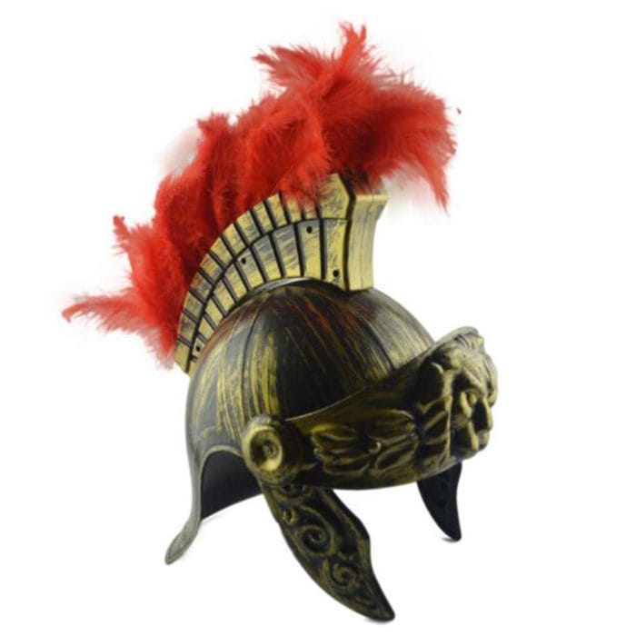 Cosplay Masquerade Helmet Plastic Samurai Helmet Spartan Hat Medieval Ancient Roman Vintage Helmet Feather Lion Cap 3