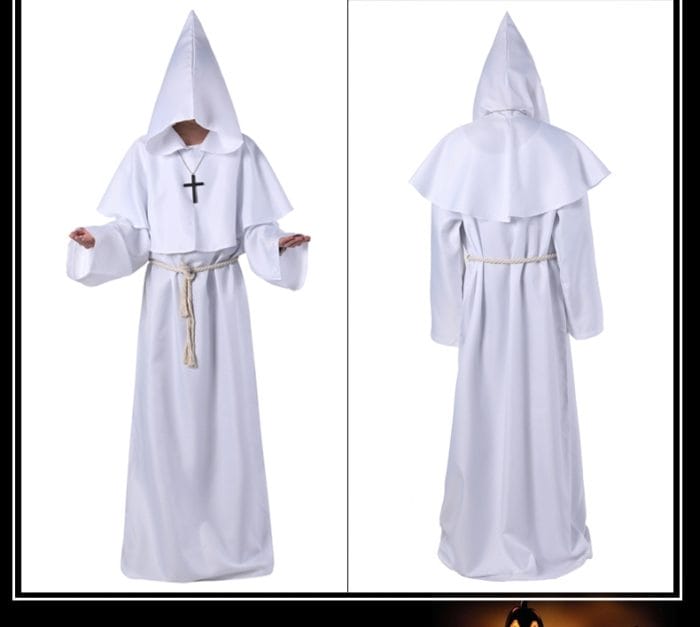 Wizard Costume Halloween Cosplay Medieval Monk Friar Robe Priest Costume Ancient Clothing Christian Suit 4