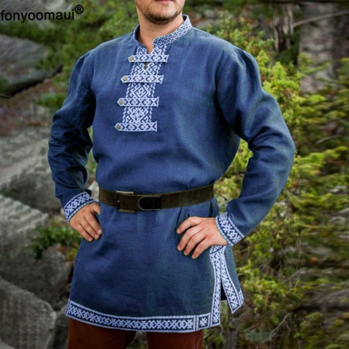 Adult Men Cos Medieval Knight Warrior Costume Tunic Norman Chevalier Army Viking Pirate Reenactment LARP SCA Tops Shirt For Men 3