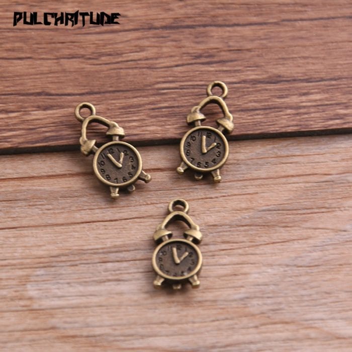20PCS 9*18mm Two Color Vintage Metal Zinc Alloy Steampunk Clock Charms Fit Jewelry Pendant Charms Makings 3