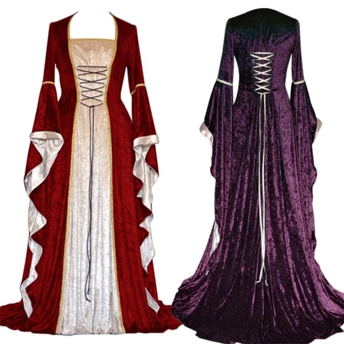 New Medieval Dress Halloween Costumes for Women Cosplay Palace Noble Long Robes Ancient Bell Sleeve Princess Costume Dress 1