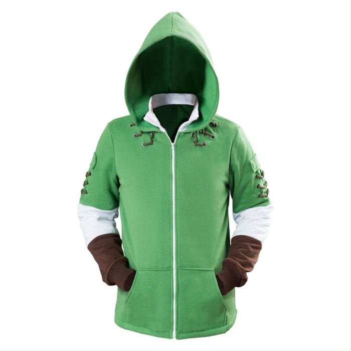 The Legend of Zelda Link Cosplay Hoodie Green Zip Up Hoodie Sweatshirt Cotton Long Sleeve Coat Cosplay Costume 1