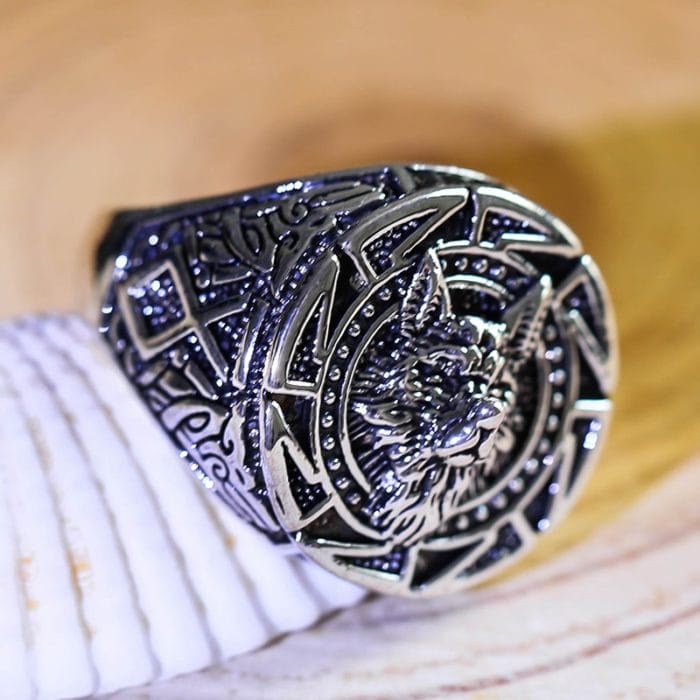 Vintage Silver Plated Relief Wolf Head Ring For Mens Gothic Steampunk Party Anniversary Ring Hip Hop Jewelry Accessories Gift 5