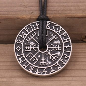 Pagan Elder Futhark Runes Vintage Jewelry Runic Vegvisir Compass Pendant Viking Necklace Men Women Norse Amulet Talisman Jewerly 3