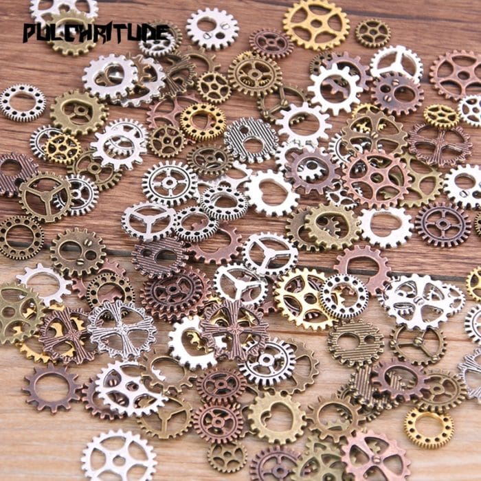  60PCS 4 Color Small Size 8-15mm Mix Alloy Mechanical Steampunk Cogs & Gears Diy Accessories New Oct Drop ship 1