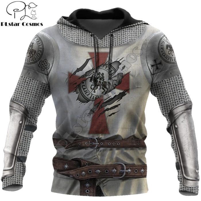 3D Printed Knight Medieval Armor Men hoodies Knights Templar Harajuku Fashion hooded Sweatshirt Unisex Casual jacket Hoodie QS44 1