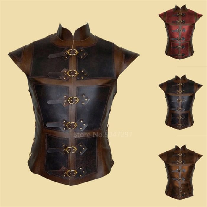 Armor Vest Vintage Medieval Steampunk Chest Guard Viking Warrior Cosplay Knight Costume Larp Breastplate Gear For Men Women Plus 1